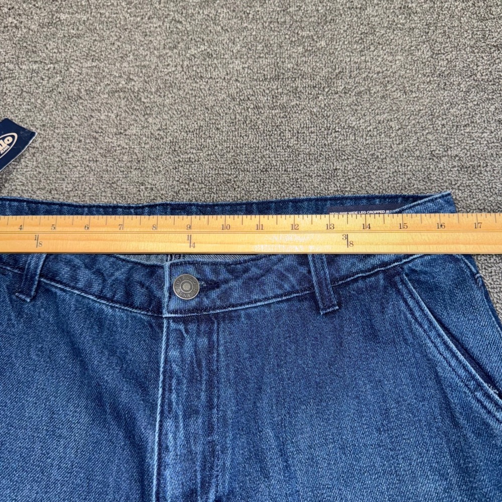 Buffalo David Bitton Allison High Rise Wide Leg Cropped Jeans W33 Blue Cotton - Picture 7 of 10